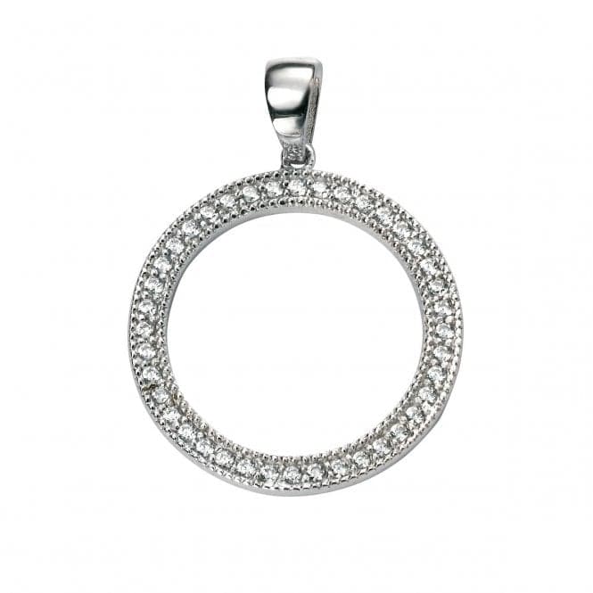 Elements Rhodium Plated Clear CZ Open Circle Pendant P4344CBeginningsP4344C