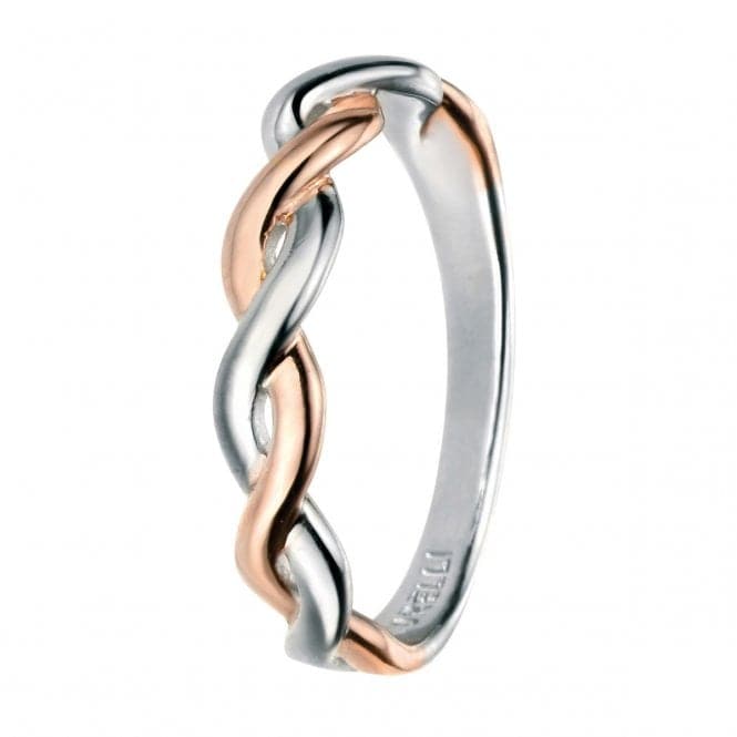 Elements Rose Gold And Rhodium Fixed Twist Ring R3434BeginningsR3434 52