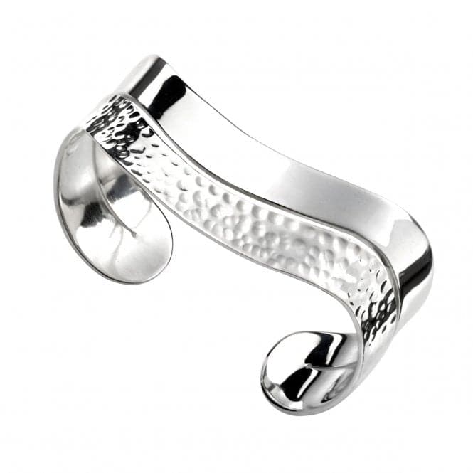 Elements Silver Curved Hammered & Polished Bangle B4907BeginningsB4907