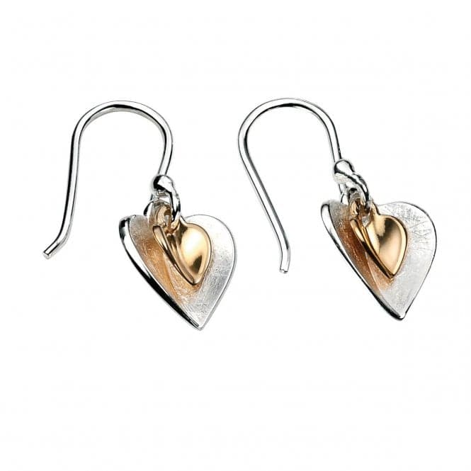 Elements Silver Gold Plated Double Heart Earrings E4466Z364BeginningsE4466