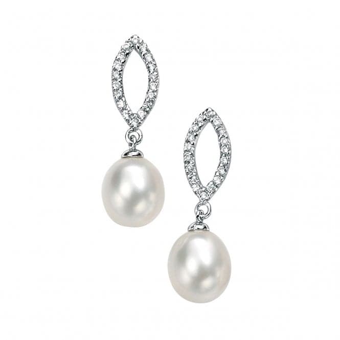 Elements Silver Marquise Pearl Drop Earrings E3860WZ364BeginningsE3860W