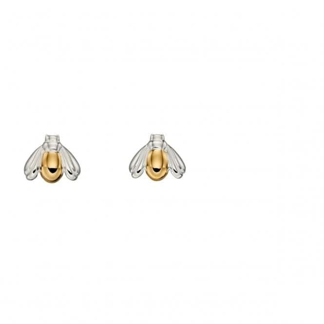 Elements Silver Mixed Yellow Plate And Plain Silver Bug Earrings E5682BeginningsE5682