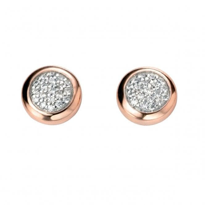 Elements Silver Pave With Rose Gold Surround Earrings E5137CBeginningsE5137C