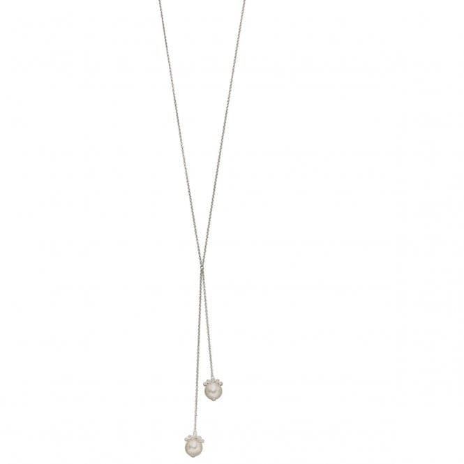 Elements Silver Pearl & Zirconia Lariat Necklace N4288WBeginningsN4288W