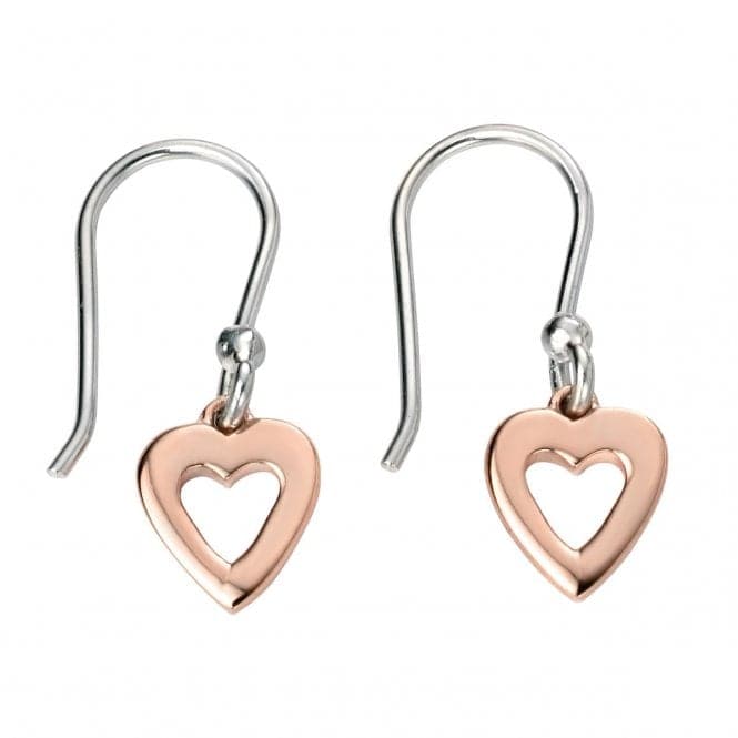 Elements Silver Rose Gold Open Heart Earrings E5139BeginningsE5139