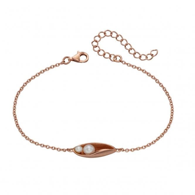 Elements Silver Rose Gold Plate & Pearl Drop Bracelet B5022PBeginningsB5022P