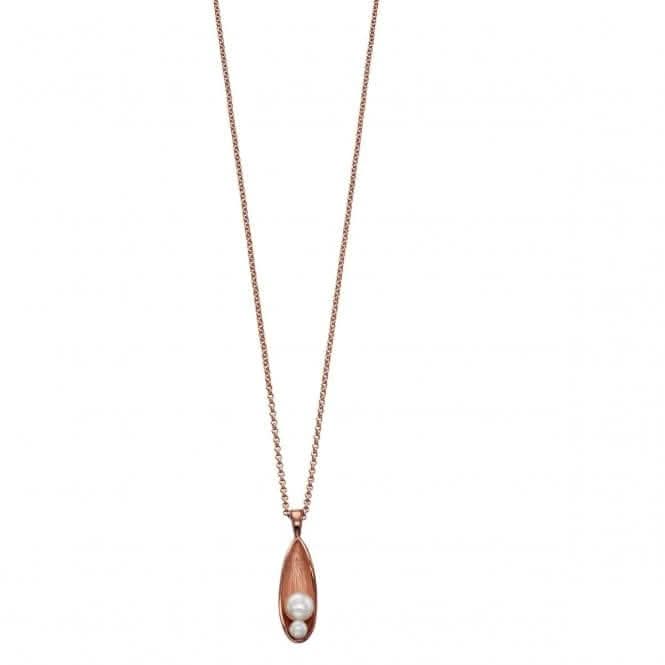 Elements Silver Rose Gold Plate &amp; Pearl Drop Pendant P4548PBeginningsP4548P
