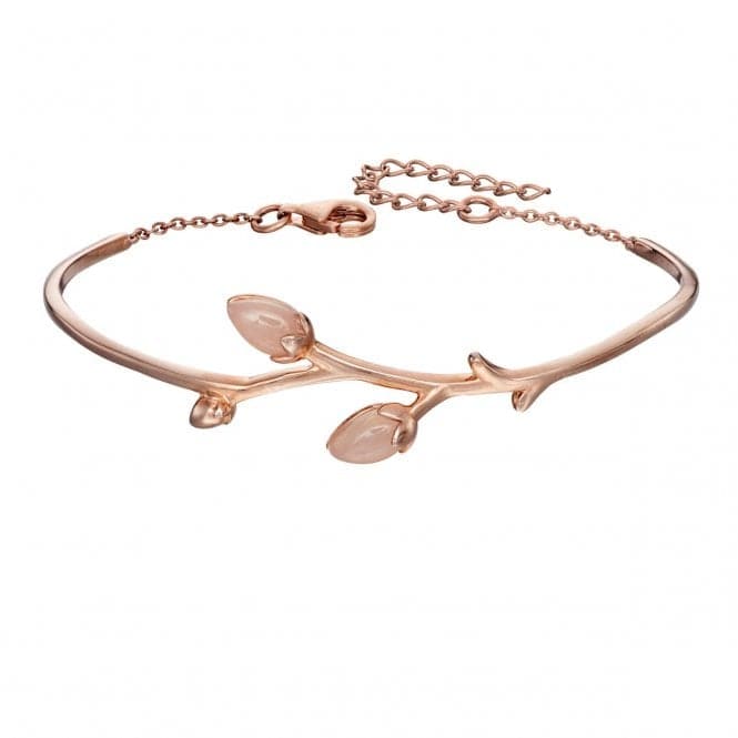 Elements Silver Rose Gold Plate Rose Bud Bangle B5012PBeginningsB5012P