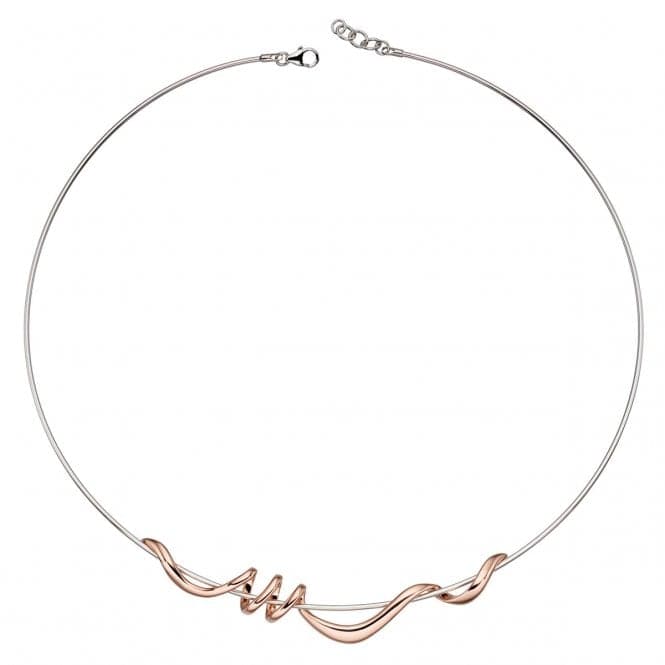 Elements Silver Rose Gold Plated Twist Necklace N4180BeginningsN4180