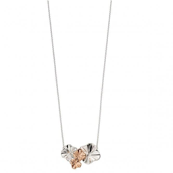 Elements Silver Ruffle Design Rose Gold Plate Plain Silver Necklace N4173BeginningsN4173