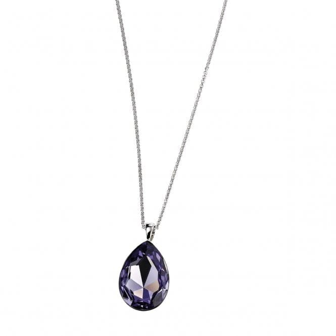 Elements Silver Teardrop Swarovski Tanzanite Colour Crystal Backed Pendant P2818MZ364N193BeginningsP2818M