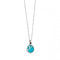 Elements Silver Turquoise Disc Pendant With Flower Pattern P3346TZ364N217BeginningsP3346T