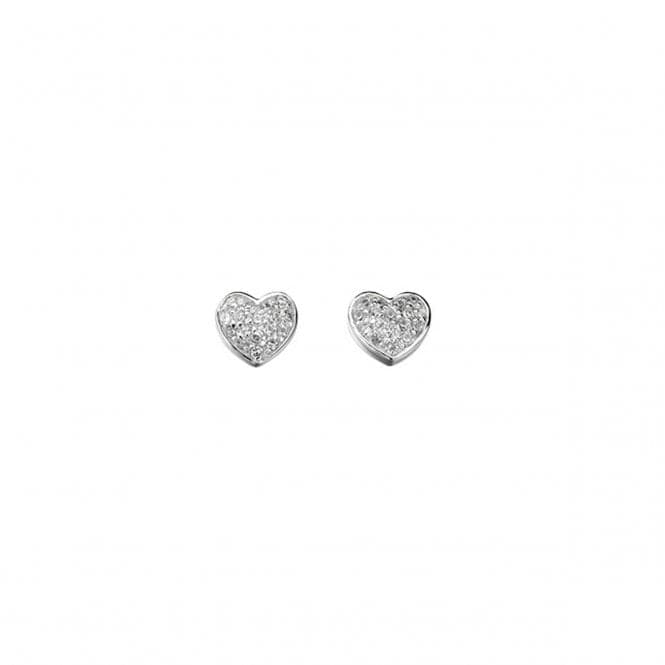 Elements Sterling Silver Clear Cubic Zirconia Pave Heart Stud Earrings E4015CBeginningsE4015C