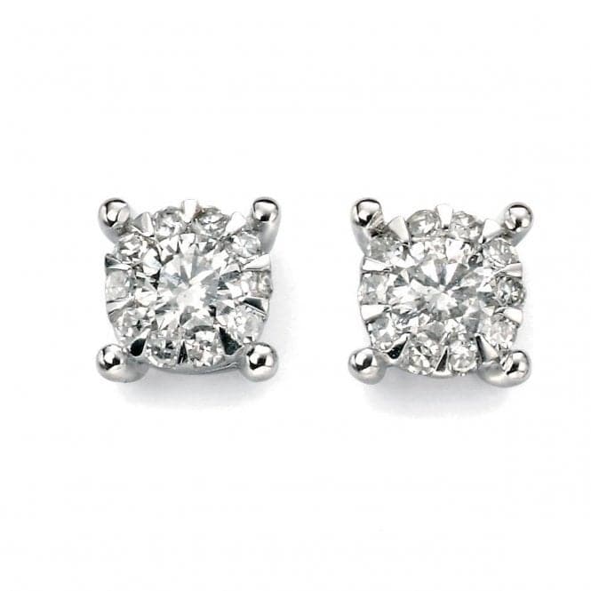 Elements White Gold Diamond Cluster Earrings GE908Z475Elements GoldGE908
