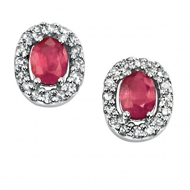 Elements White Gold Oval Ruby Earrings GE703RZ475Elements GoldGE703R