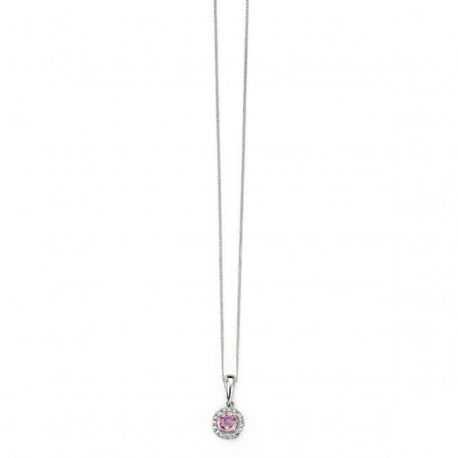 Elements White Gold Pink Sapphire Diamond Cluster Pendant GP882PZ475GN200Elements GoldGP882P