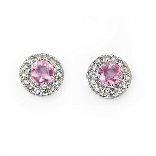 Elements White Gold Pink Sapphire Diamond Cluster Stud Earrings GE892PZ475Elements GoldGE892P