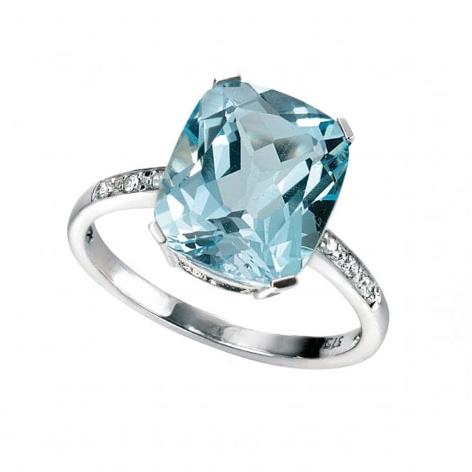 Elements White Gold Sky Blue Topaz Diamond Ring GR224TZ477Elements GoldGR224T 52