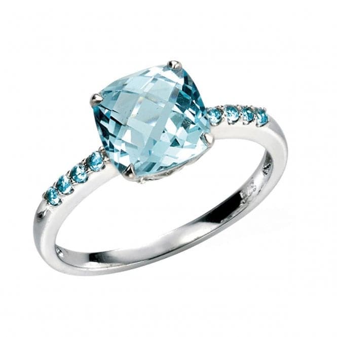 Elements White Gold Sky Blue Topaz Ring Blue Topaz StonesGR217TZ477Elements GoldGR217T 52