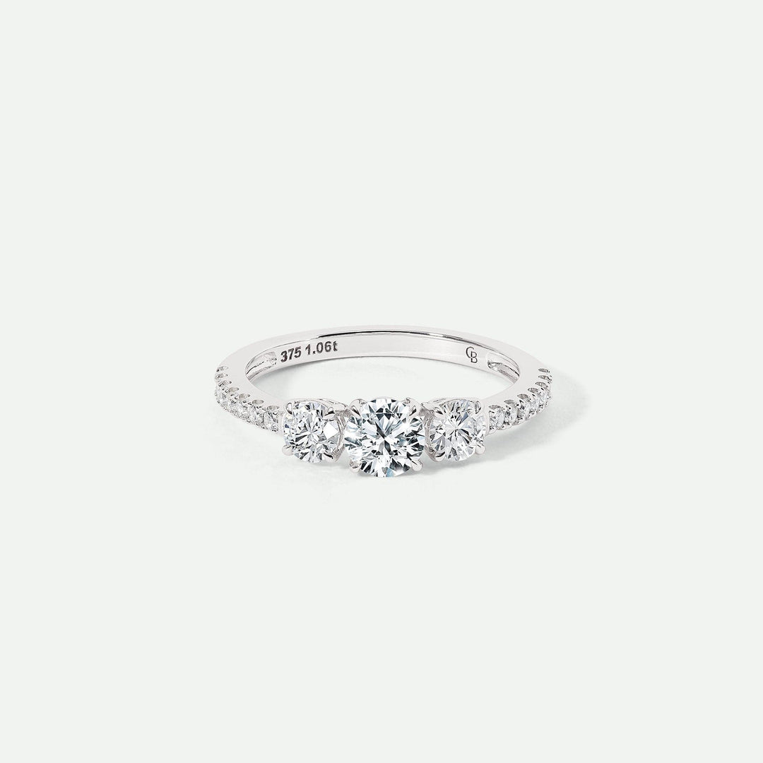 Ella | 9ct White Gold 1.06ct tw Lab Grown Diamond Three Stone RingCreated BrillianceBA0072667 - N