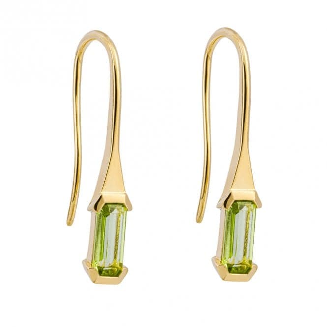 Elongated Green Peridot 9ct Yellow Gold Hook Earrings GE1023GElements GoldGE1023G