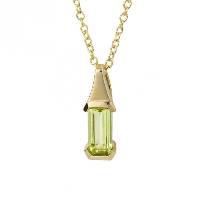 Elongated Green Peridot 9ct Yellow Gold Pendant GP1009GElements GoldGP1009G