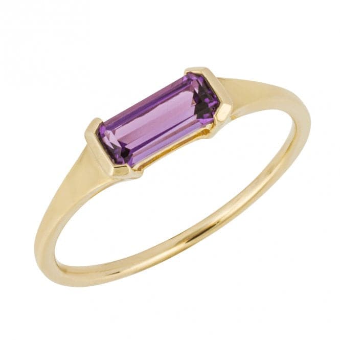 Elongated Purple Amethyst 9ct Yellow Gold Ring GR619MElements GoldGR619M 52