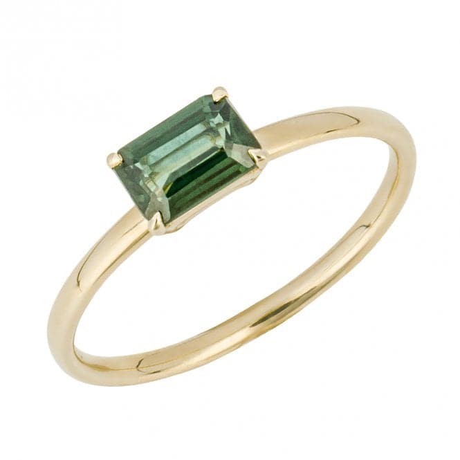 Emerald Cut Green Sapphire 9ct Yellow Gold Ring GR622GElements GoldGR622G 52