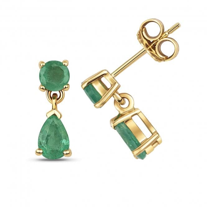 Emerald Round & Pear Drop Earring Earrings ED279EGemstones JewelleryED279E