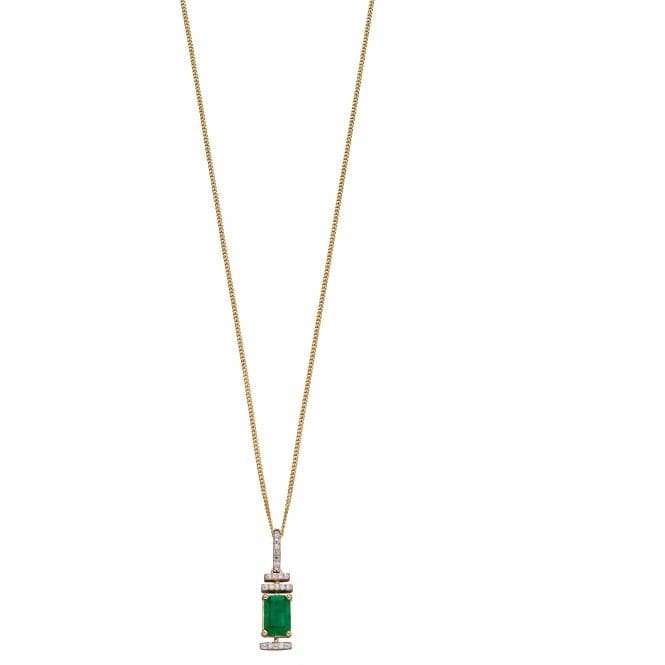 Emerald Yellow Gold Baguette Diamond Deco Pendant GP2185GElements GoldGP2185G