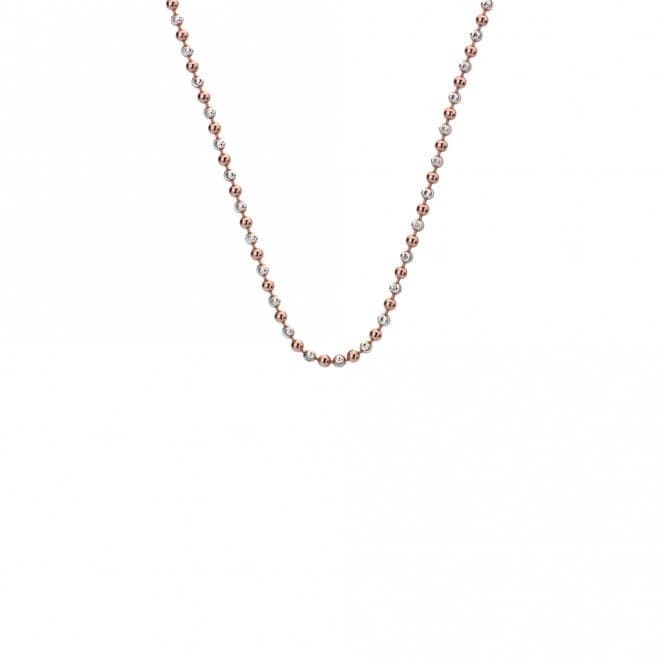 Emozioni 24" Sterling Silver Rose Gold Plated Accent Bead Chain CH056EmozioniCH056