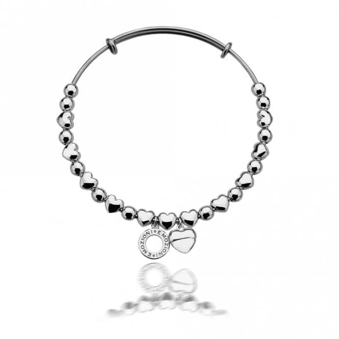 Emozioni Silver Plated Heart Bangle EB001EmozioniEB001