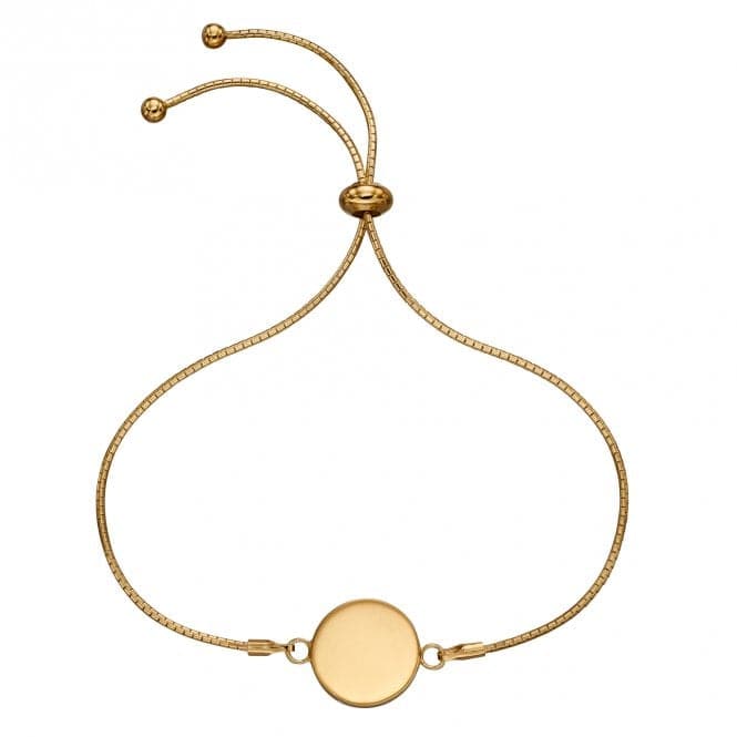 Engravable Gold Plated Disc Toggle Bracelet B5306BeginningsB5306