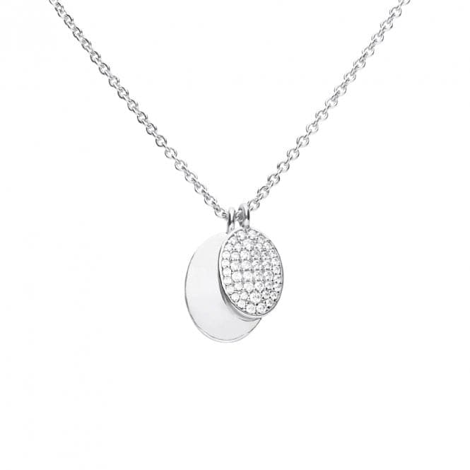 Engravable Plain Pave Set Zirconia Tag Necklace N4503DiamonfireN4503