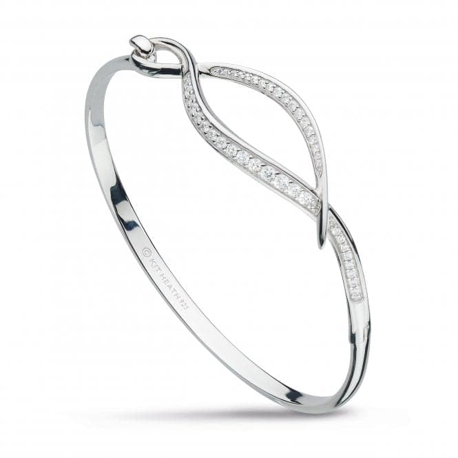 Entwine Twine Twist Cubic Zirconia Pave Hinged Bangle 70227CZKit Heath70227CZ