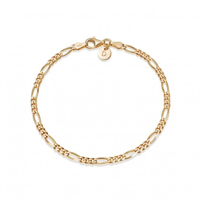Essentials Figaro Chain 18ct Gold Plated Bracelet BRSL_GPDaisyBRSL_GP