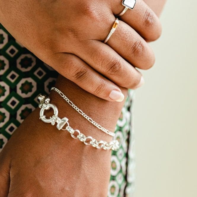 Essentials Fine Figaro Chain Chain Recycled Sterling Silver Bracelet BRFIG_SLVDaisyBRFIG_SLV