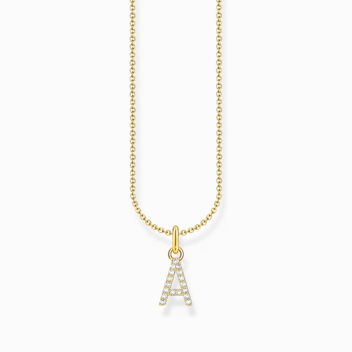 Essentials Gold Plated With Zirconia letter A Pendant Necklace KE2240 - 414 - 14 - L45VThomas Sabo Charm ClubKE2240 - 414 - 14 - L45V