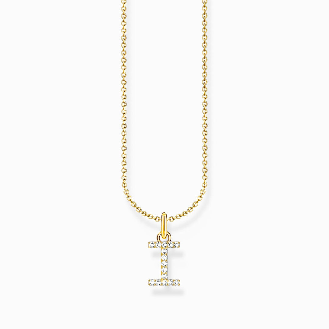 Essentials Gold Plated With Zirconia letter I Pendant Necklace KE2248 - 414 - 14 - L45VThomas Sabo Charm ClubKE2248 - 414 - 14 - L45V