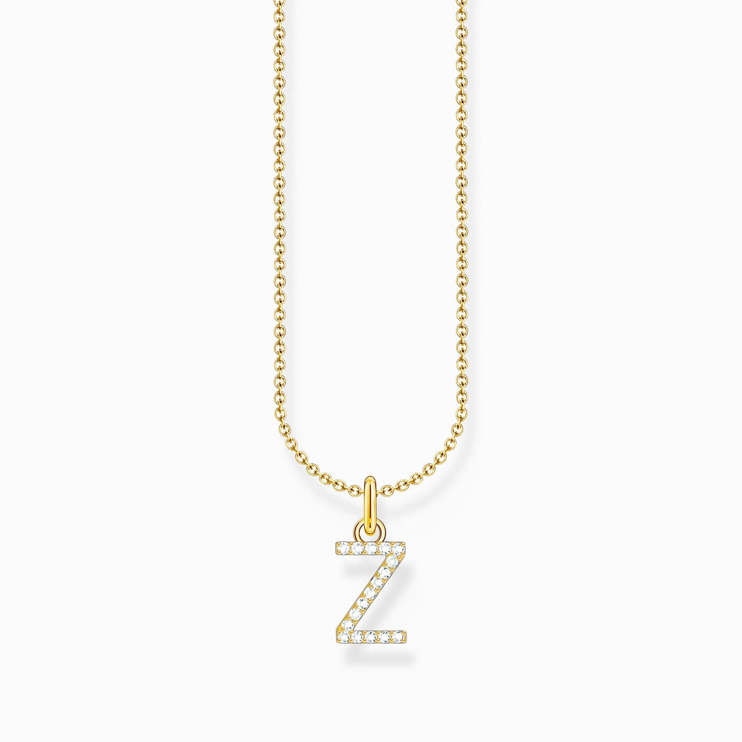 Essentials Gold Plated With Zirconia letter Z Pendant Necklace KE2265 - 414 - 14 - L45VThomas Sabo Charm ClubKE2265 - 414 - 14 - L45V