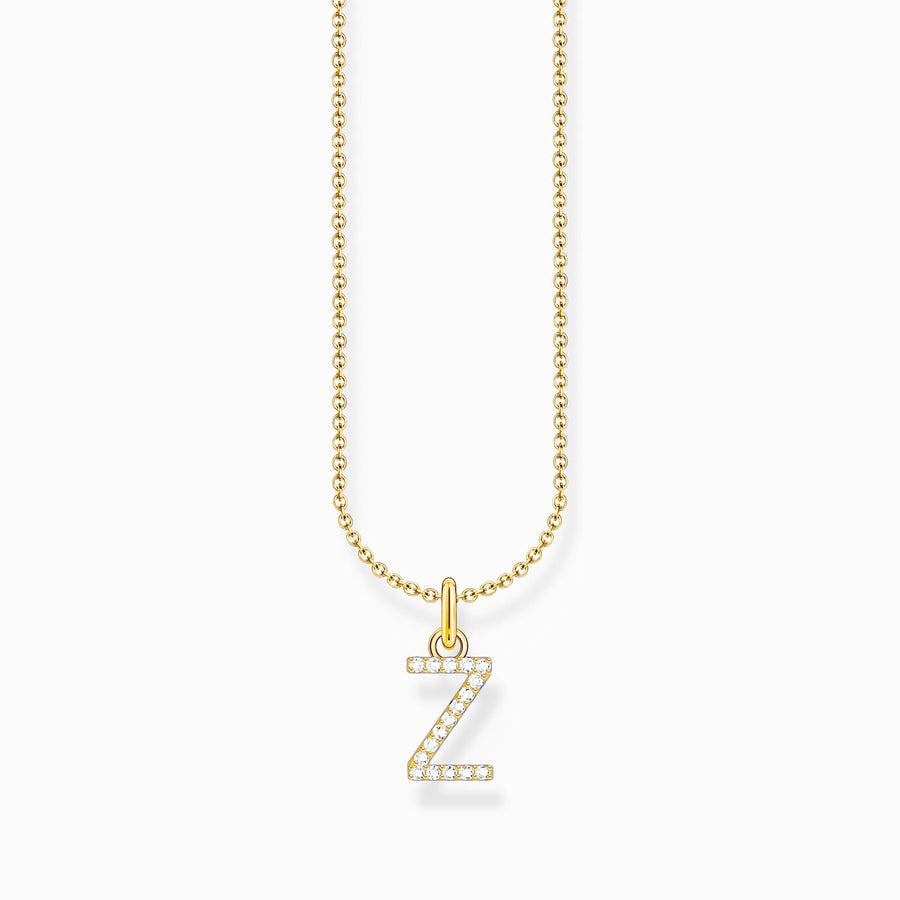 Essentials Gold Plated With Zirconia letter Z Pendant Necklace KE2265 - 414 - 14 - L45VThomas Sabo Charm ClubKE2265 - 414 - 14 - L45V