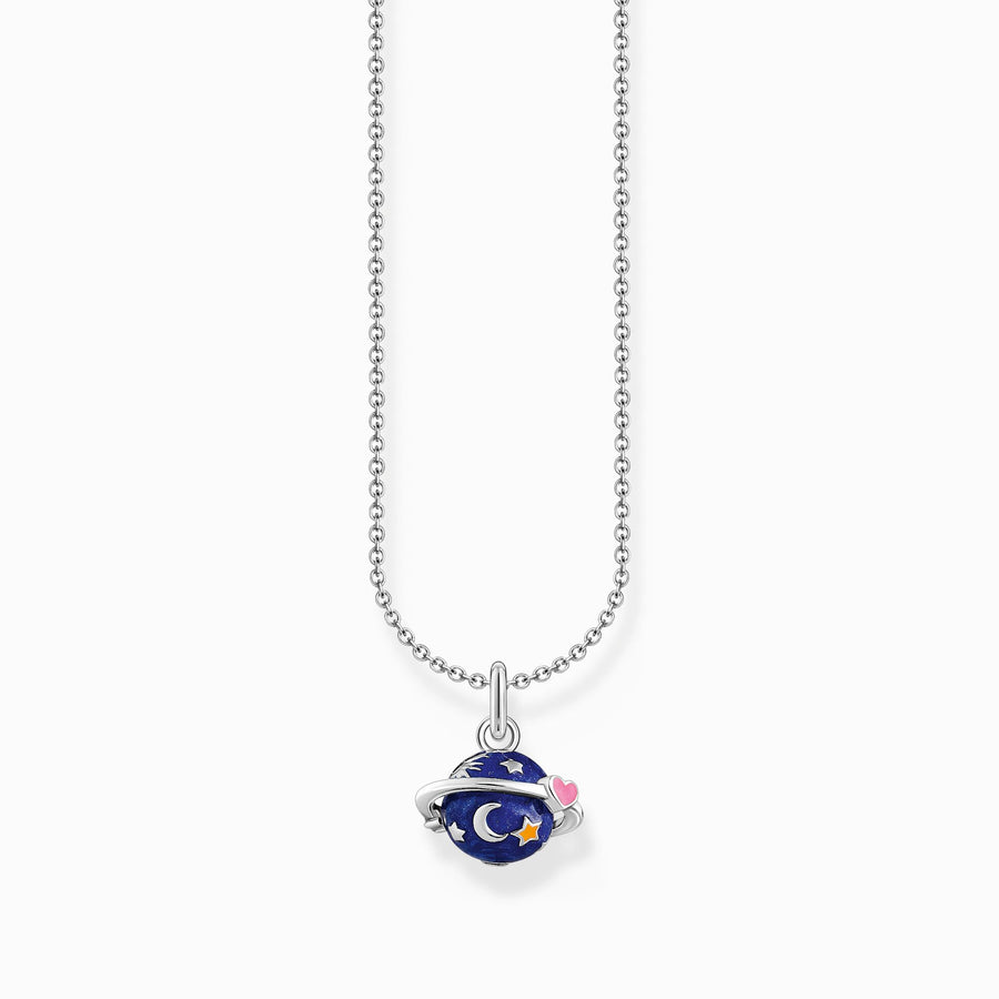 Essentials Sterling Silver Colourful Enamel Saturn Necklace KE2272 - 041 - 7 - L45VThomas Sabo Sterling SilverKE2272 - 041 - 7 - L45V