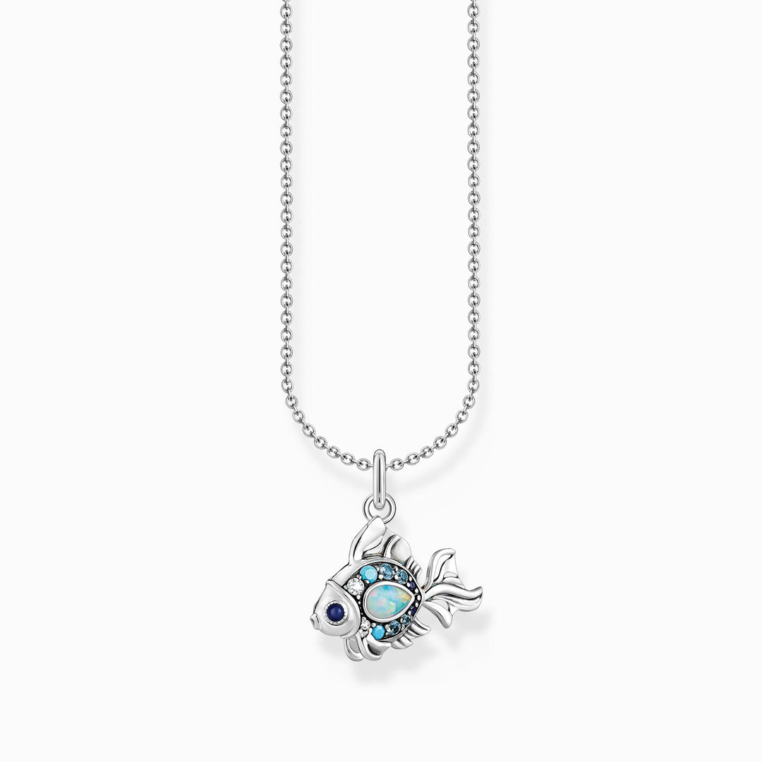 Essentials Sterling Silver Colourful Glass Fish Necklace KE2239 - 945 - 7 - L45VThomas Sabo Charm ClubKE2239 - 945 - 7 - L45V