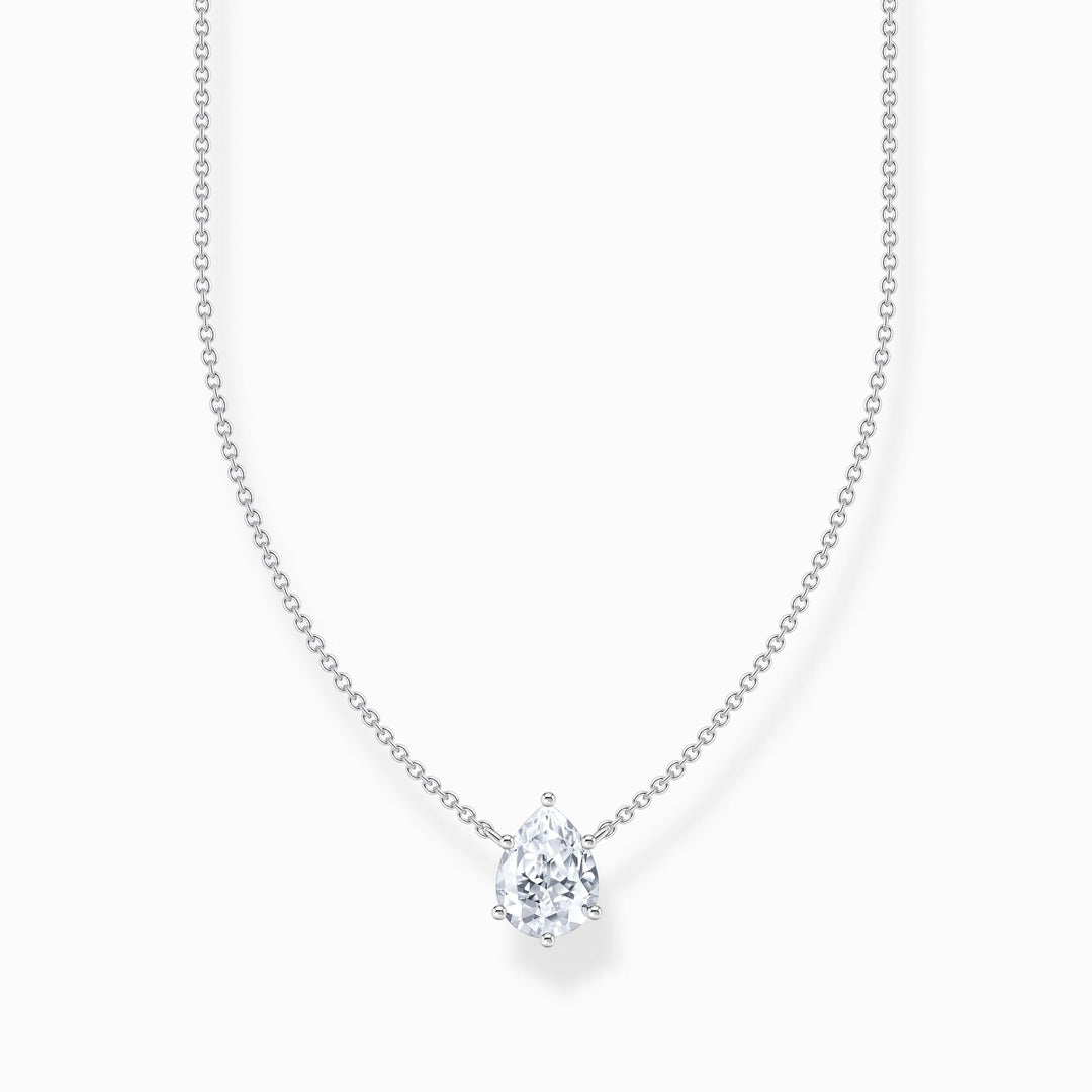 Essentials Sterling Silver Drop - Shaped White Zirconia Necklace KE2213 - 051 - 14 - L45VThomas Sabo Sterling SilverKE2213 - 051 - 14 - L45V