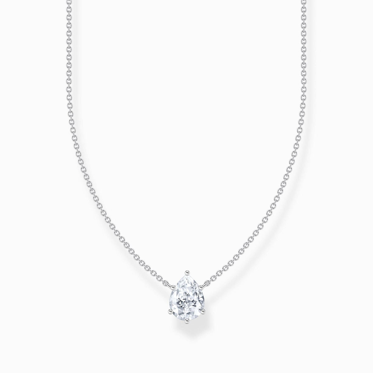 Essentials Sterling Silver Drop - Shaped White Zirconia Necklace KE2213 - 051 - 14 - L45VThomas Sabo Sterling SilverKE2213 - 051 - 14 - L45V