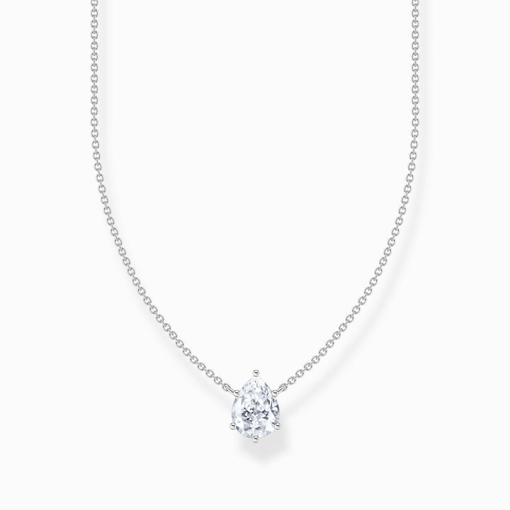 Essentials Sterling Silver Drop - Shaped White Zirconia Necklace KE2213 - 051 - 14 - L45VThomas Sabo Sterling SilverKE2213 - 051 - 14 - L45V