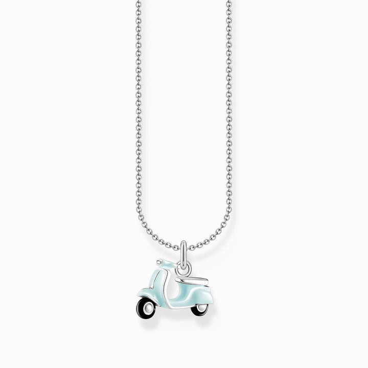 Essentials Sterling Silver Enamel Motor Scooter Necklace KE2217 - 041 - 7 - L45VThomas Sabo Charm ClubKE2217 - 041 - 7 - L45V