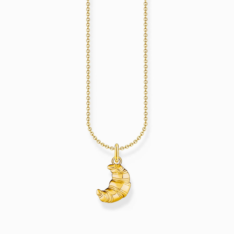 Essentials Sterling Silver Gold Plated Croissant Necklace KE2229 - 413 - 39 - L45VThomas Sabo Charm ClubKE2229 - 413 - 39 - L45V