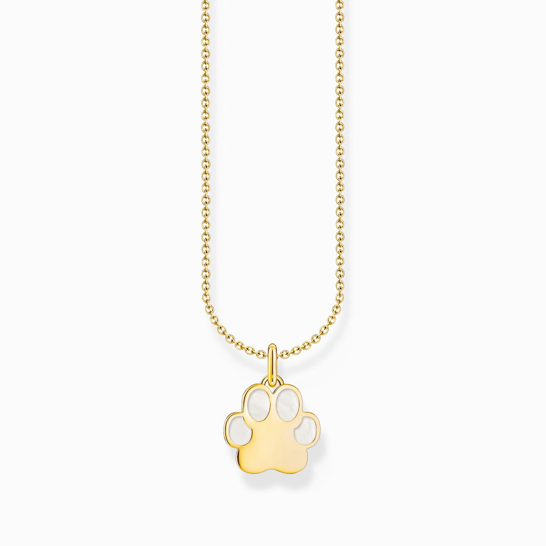 Essentials Sterling Silver Gold Plated Enamel Paw Print Necklace KE2266 - 427 - 14 - L45VThomas Sabo Charm ClubKE2266 - 427 - 14 - L45V