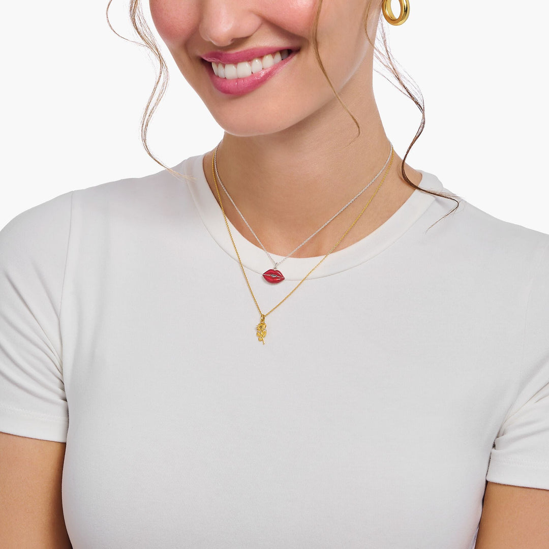 Essentials Sterling Silver Gold Plated Rose Necklace KE2269 - 413 - 39 - L45VThomas Sabo Charm ClubKE2269 - 413 - 39 - L45V